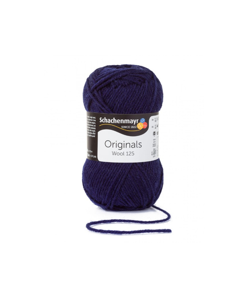 Filato Gomitolo Lana "Wool 125" 50gr-125mt-Ferri Consigliati n°4-Colore Blu n°150