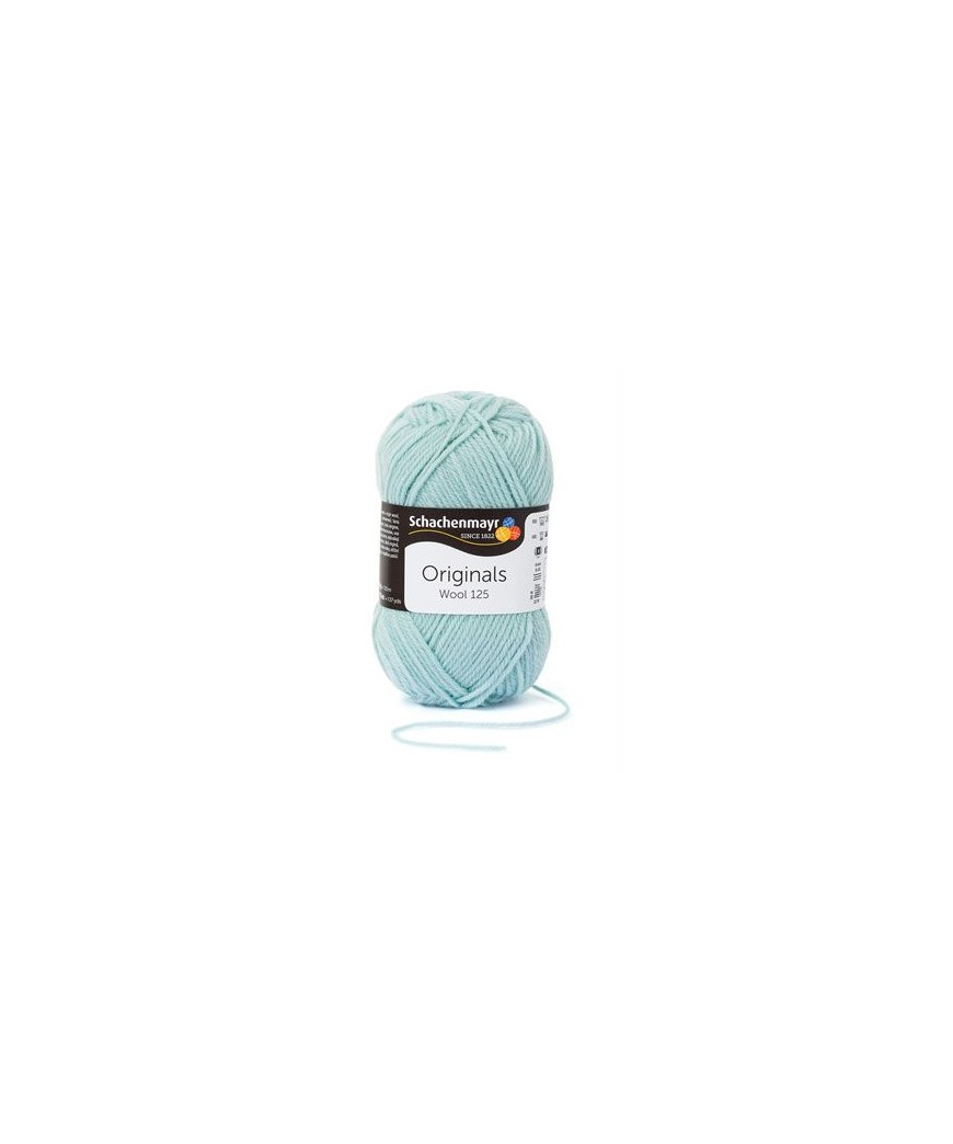 Filato Gomitolo Lana "Wool 125" 50gr-125mt-Ferri Consigliati n°4-Colore Azzurro Acqua n°164