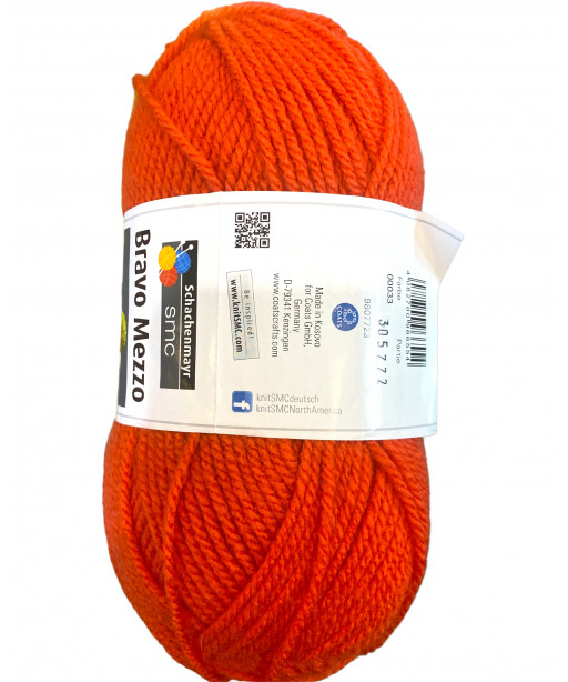 Gomitolo lana Bravo Mezzo 100gr-165mt Colore Arancio  n°33