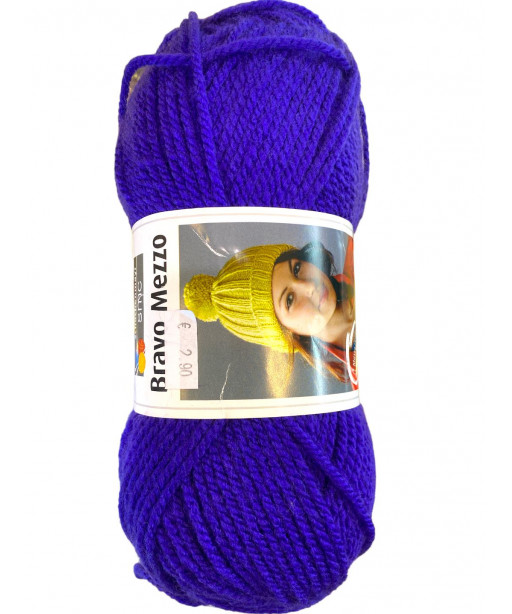 Gomitolo lana Bravo Mezzo 100gr-165mt Colore Viola n°49