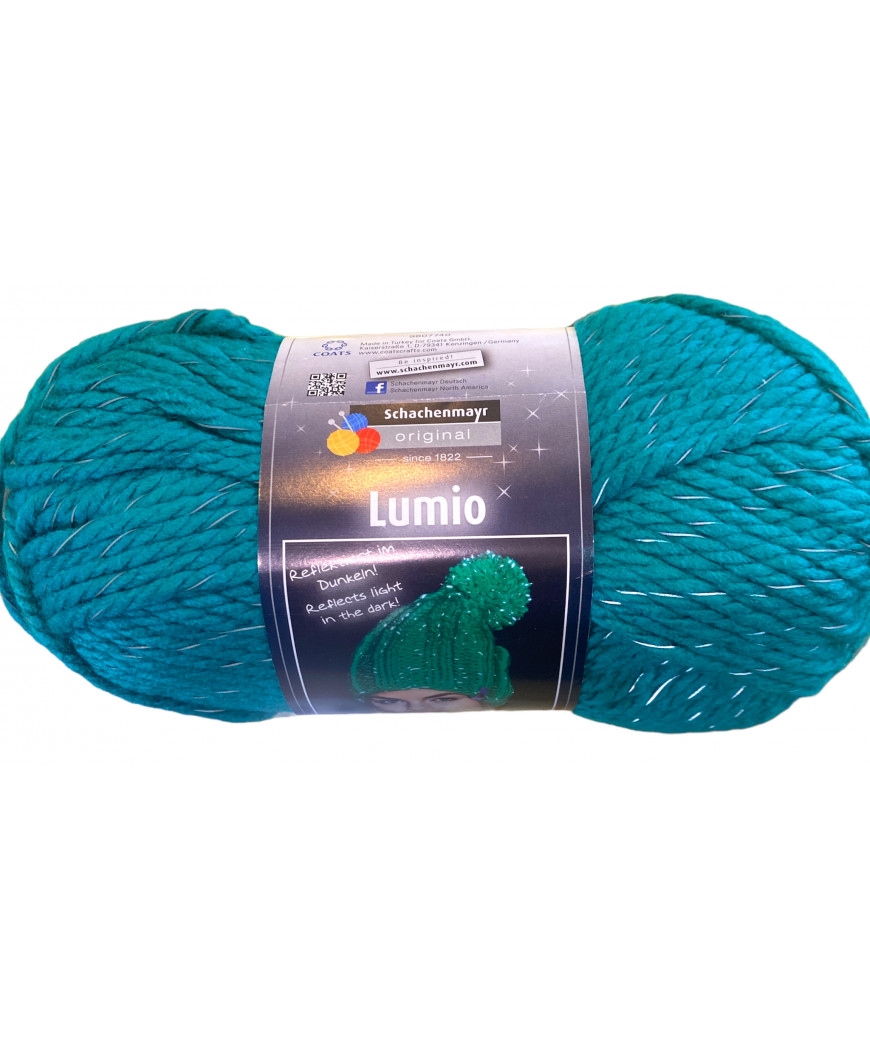 Filato Lana  Lumio Color 150gr-75mt ideale per cappelli Filo catarifrangente-Colore Smeraldo