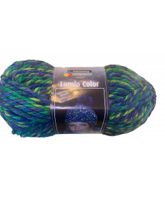 Filato Lana  Lumio Color 150gr-75mt ideale per cappelli Filo catarifrangente-Colore Verde Mix