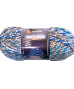 Filato Lana  Lumio Color 150gr-75mt ideale per cappelli Filo catarifrangente-Colore Grigio Azzurro