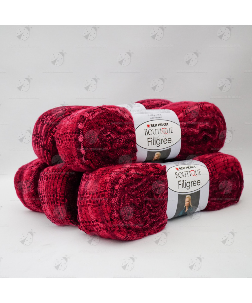 Misto Filati Stock Gomitoli Lana "Filigree" 5 pezzi Fucsia scuro sfumato N°9944