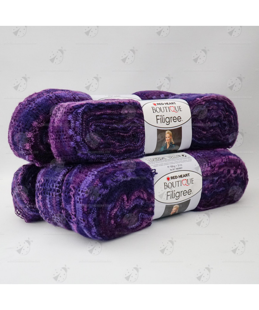 Misto Filati Stock Gomitoli Lana "Filigree" 5 pezzi Viola sfumato N°9947