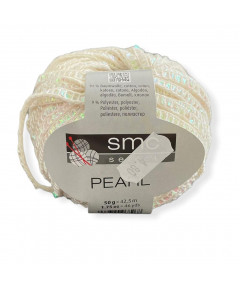 Gomitolo cotone Pearl 50gr con strass, bianco n°2225