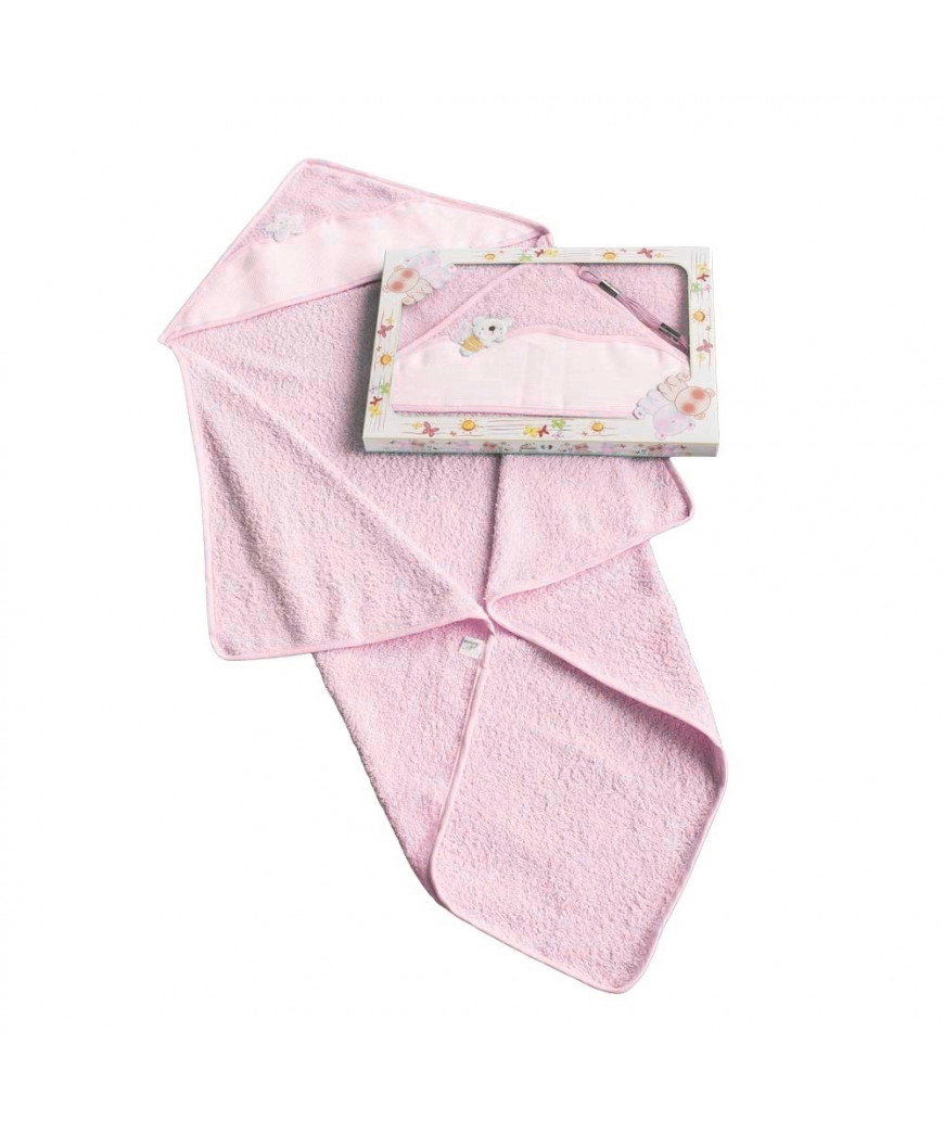 Accapatoio Triangolare Margot 75x75cm e Bavaglino Rosa