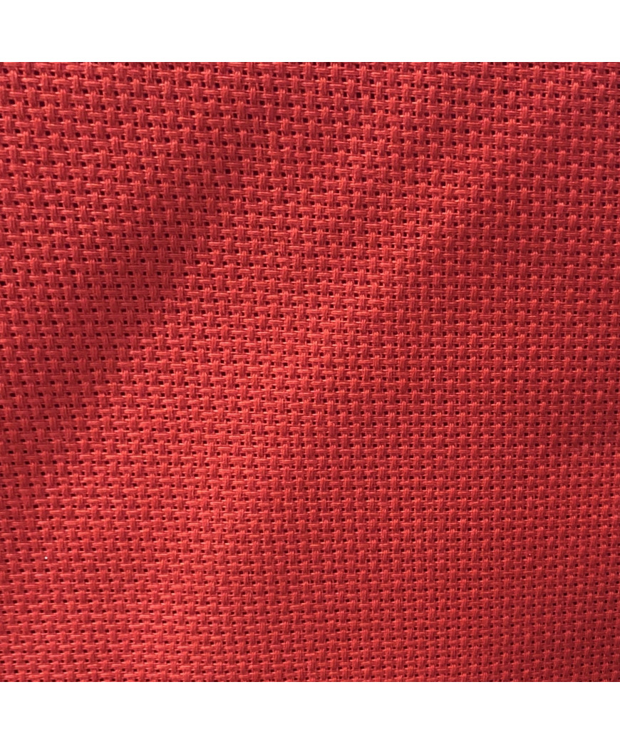 Tela Aida 50 Fori per cm² Cotone Colore Rosso 50 x h 150cm