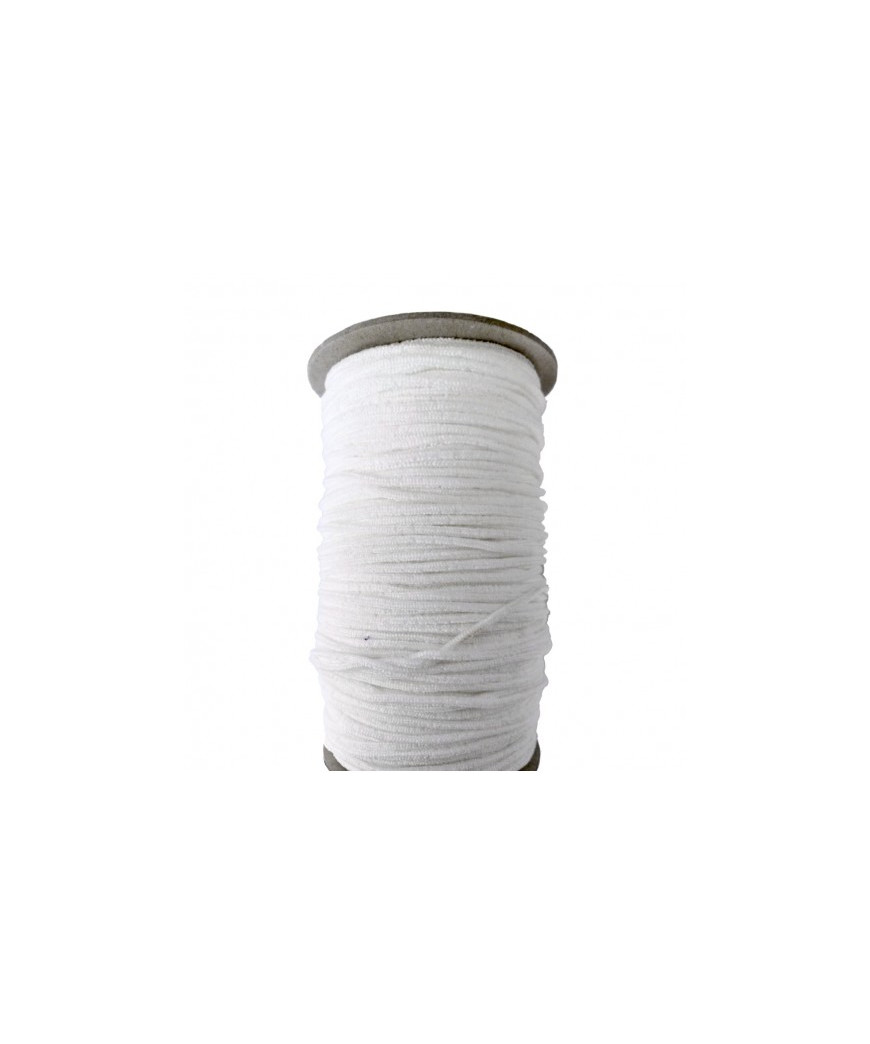 Cordino Elastico Bianco/Nero 20m