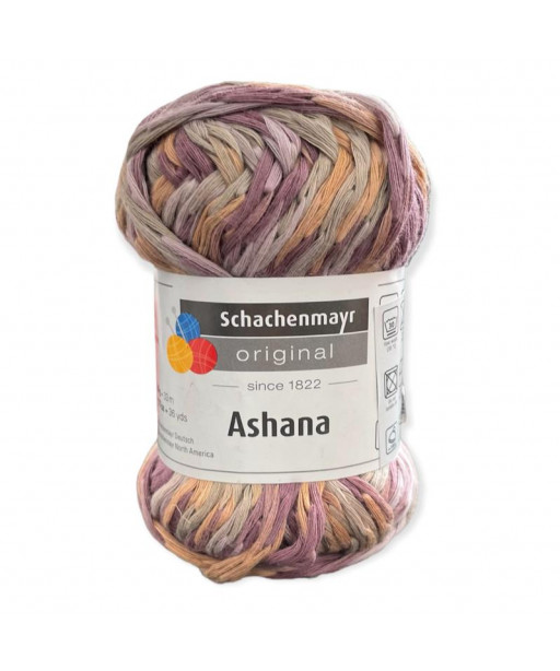 Gomitolo cotone Ashana 50gr, mix viola/beige N°82