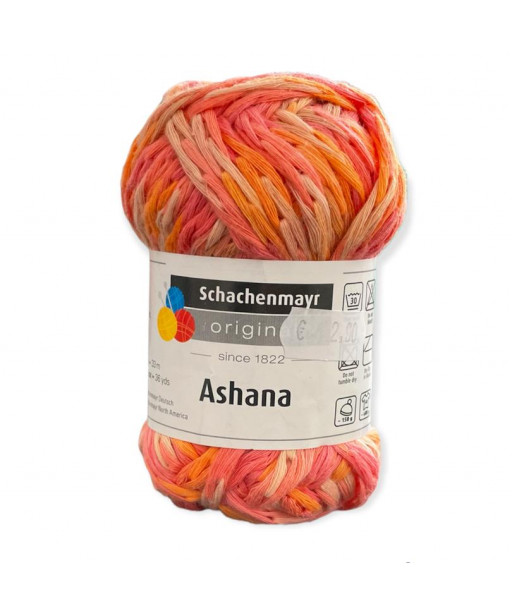 Gomitolo cotone Ashana 50gr, mix rosa/arancione N°81