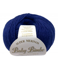 Filato Gomitolo lana Super Merinos Baby Bimbo 50g 200mt Colore Blu Sc n°200 -Ferri Consigliati n°2,5/3,5