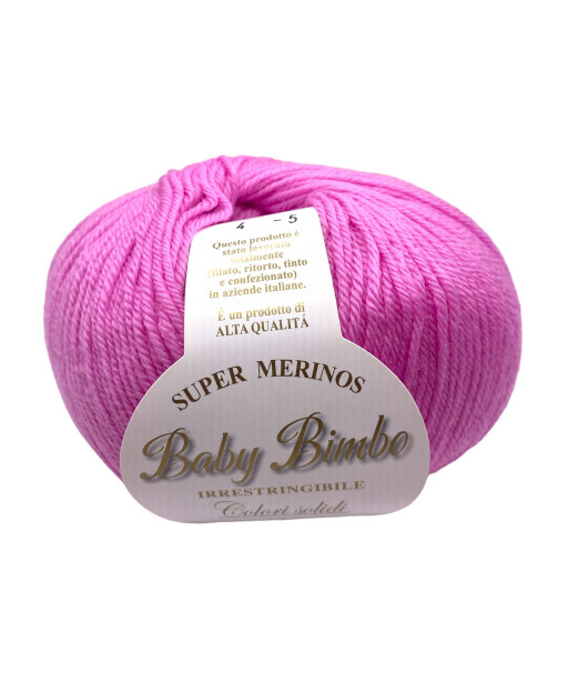 Filato Gomitolo lana Super Merinos Baby Bimbo 50g 200mt Colore Fuxia n°4i Consigliati n°2,5/3,5