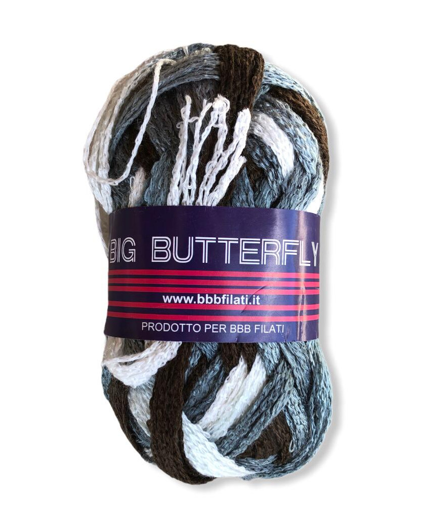 Gomitolo Big Butterfly 50g mix grigio/bianco n°18