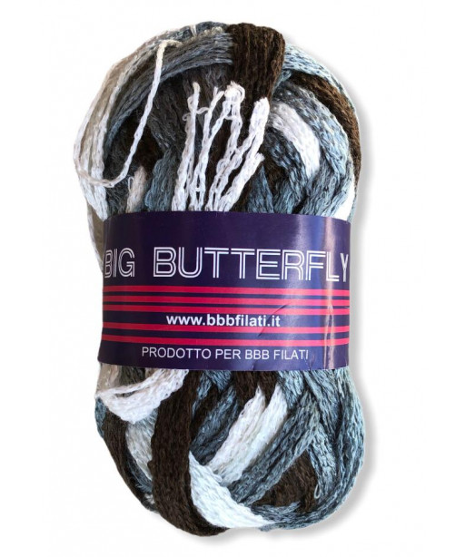 Gomitolo Big Butterfly 50g mix grigio/bianco n°18