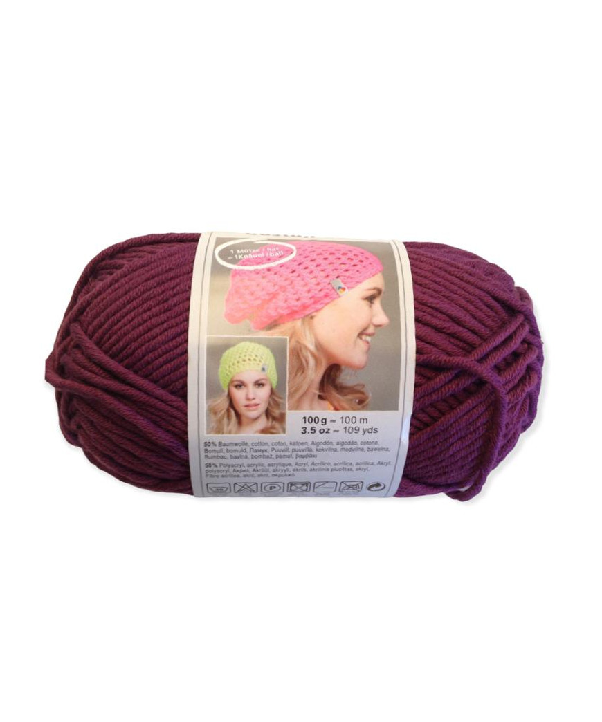 Gomitolo cotone Boston Sun 100gr melanzana n°47