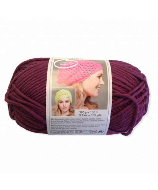 Gomitolo cotone Boston Sun 100gr melanzana n°47