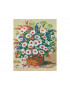 Canovaccio quadro per ricamo mezzo punto con stampa Cesto Fiori cm 40x50