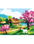 Canovaccio quadro per ricamo mezzo punto con stampa Paesaggio cm 40x30