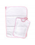 Completo per Asilo/Scuola 2pz asciugamano e bavaglino con tela aida , rosa
