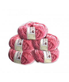 Gomitoli cotone "Cotonello" 50gr 190m c/a, confezione da 5 gomitoli, rosa