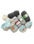 Stock gomitoli cotone, pezzi unici, misure miste, 500gr, mix grigio n°25