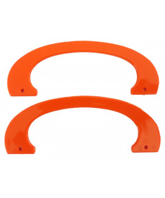 Coppia Manici  Per Borse In PVC  Mezzaluna Colore ArancioneCm 17x6 ca