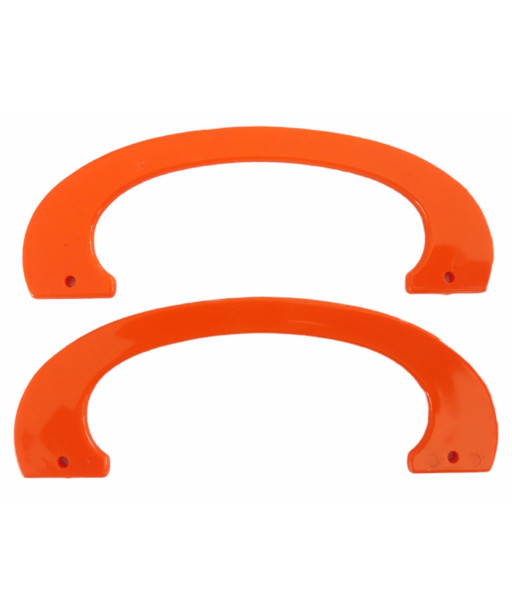 Coppia Manici  Per Borse In PVC  Mezzaluna Colore ArancioneCm 17x6 ca
