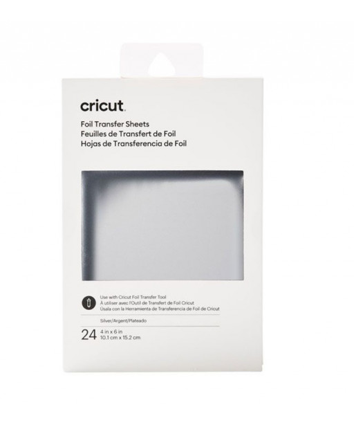 CRICUT TRANSFER FOIL 24 FOGLI DI LAMINA ARGENTOFogli di lamina per dorature color oro cm 10×15CR2008713