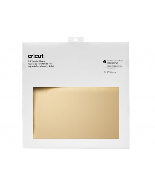 CRICUT TRANSFER FOIL 8 FOGLI DI LAMINA OROFogli di lamina per dorature color oro cm 30,5×30,5CR2008718