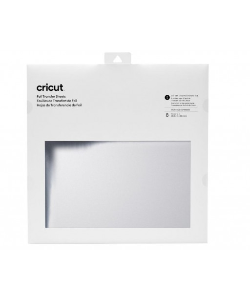 CRICUT TRANSFER FOIL 8 FOGLI DI LAMINA ARGENTOFogli di lamina per dorature color argento cm 30,5×30,5CR2008719