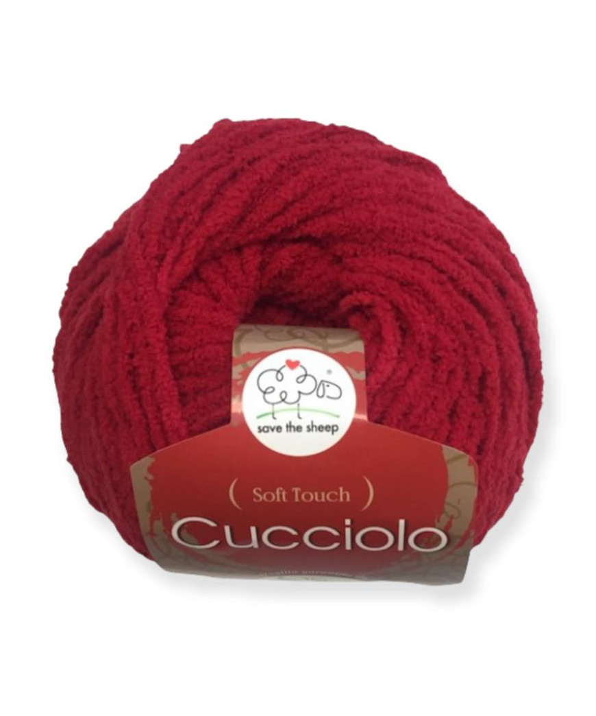 Filato Gomitolo "Cucciolo" 50gr,85mt  100%Microfibra Colore Rosso n°04-Ferri consigliati n° 6-6,5