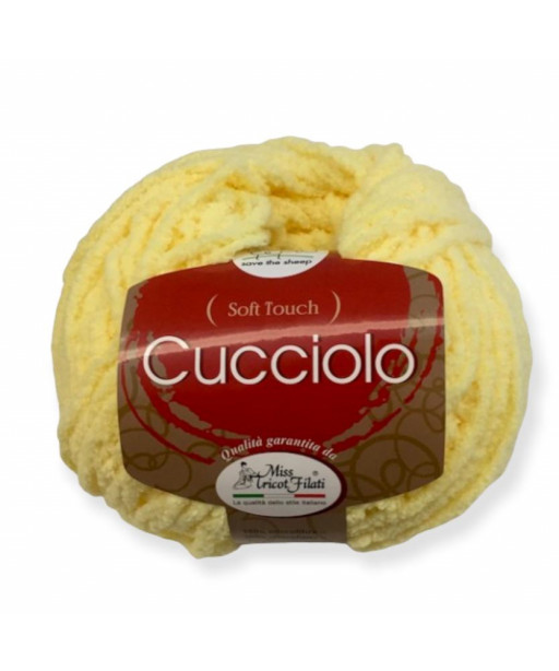 Filato Gomitolo "Cucciolo" 50gr,85mt  100%Microfibra Colore Giallo n°08-Ferri consigliati n° 6-6,5