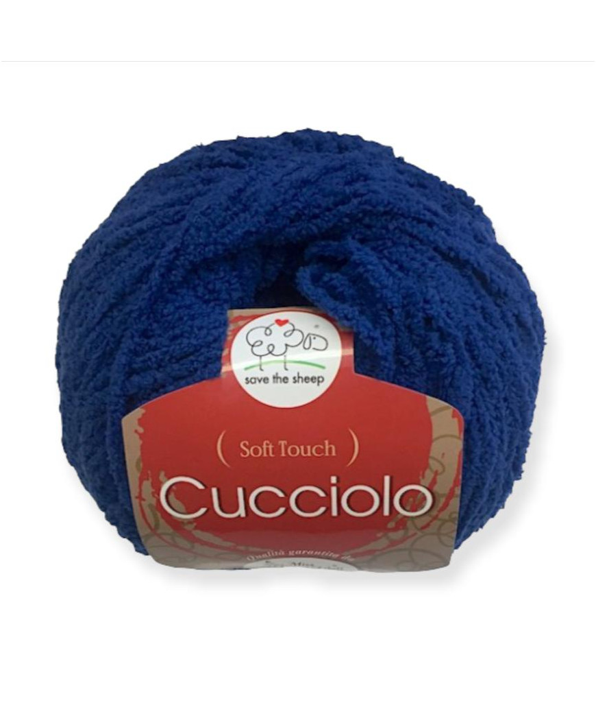 Filato Gomitolo "Cucciolo" 50gr,85mt  100%Microfibra Colore Bluette n°14-Ferri consigliati n° 6-6,5