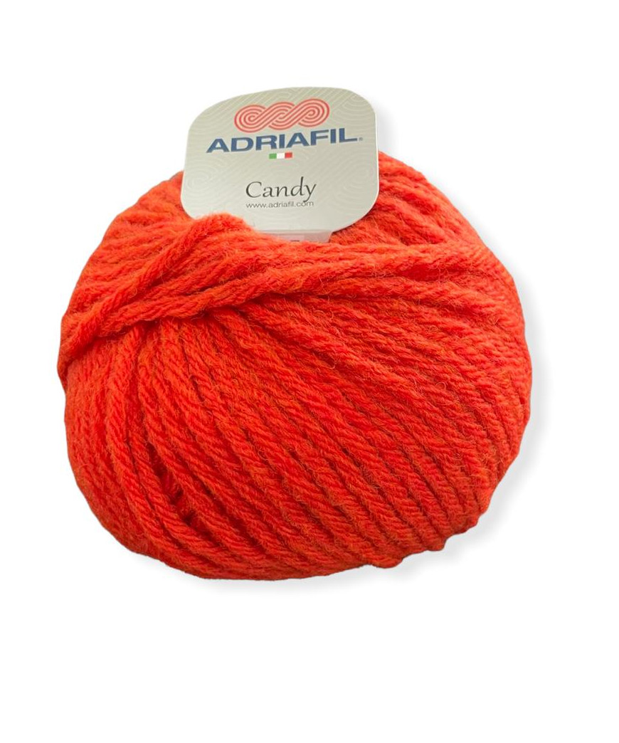 Gomitolo lana Adriafil Candy 100gr 100mt Colore Arancione n°13-Ferri Consigliato n°9
