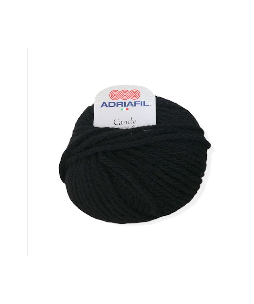 Gomitolo lana Adriafil Candy 100gr 100mt Colore Nero n°39-Ferri Consigliato n°9