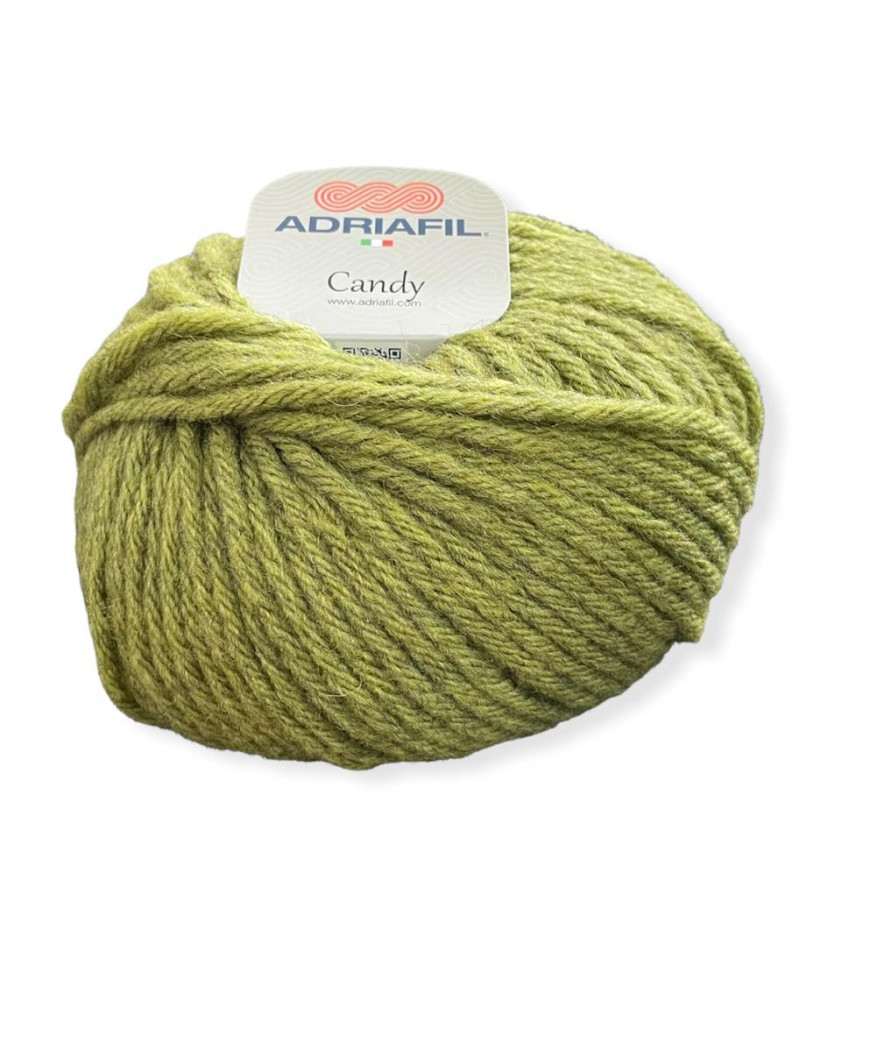 Gomitolo lana Adriafil Candy 100gr 100mt Colore Verde n°44 n°41-Ferri Consigliato n°9