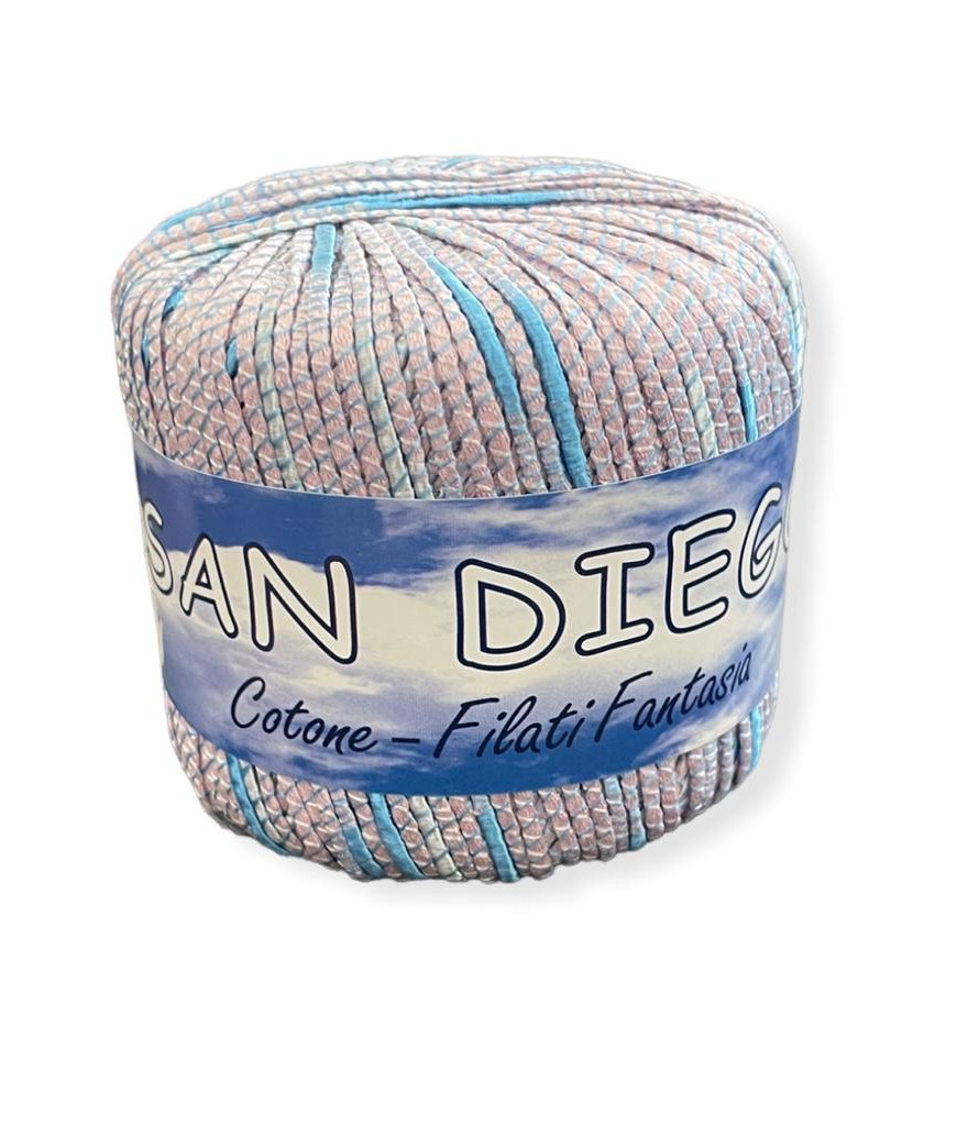 Gomitolo cotone San Diego 50gr, ROSA AZZURRO