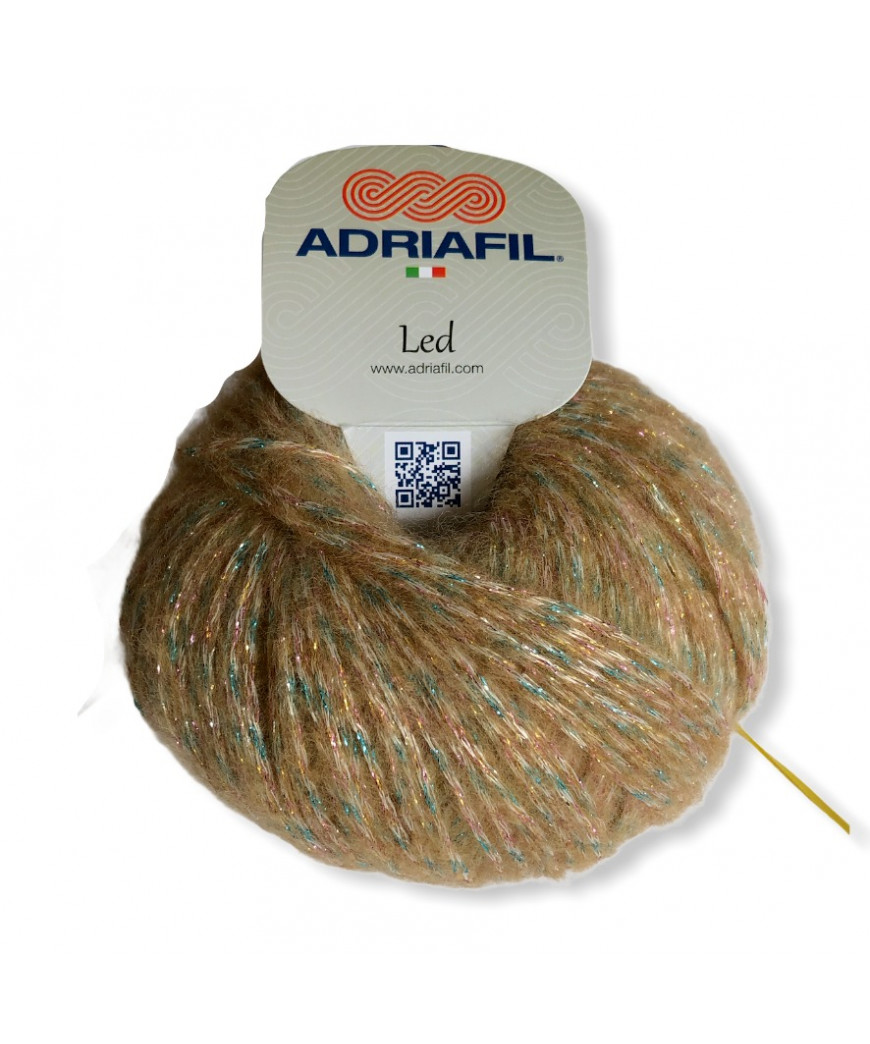 Gomitolo lana Adriafil Led 50gr 185mt Colore mix Giallo lurex n°23 Ferri Consigliati n° 4