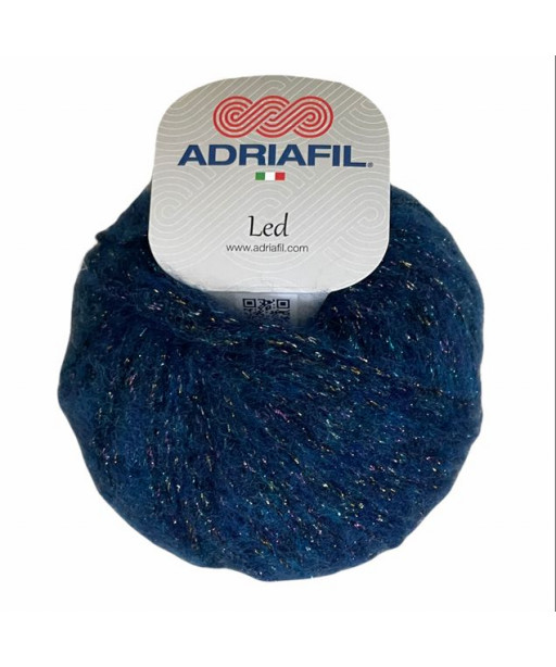 Gomitolo lana Adriafil Led 50gr 185mt Colore mix Blu lurex n°26 Ferri Consigliati n° 4