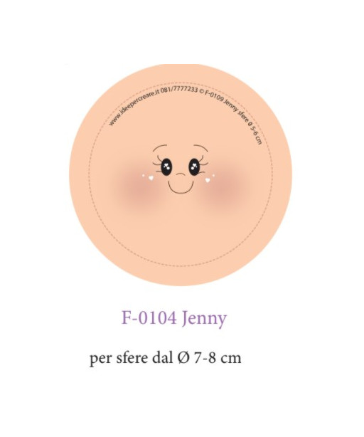 Faccina Jenni Cm18 Occhini Ovali Per Sfere 7-8 cm