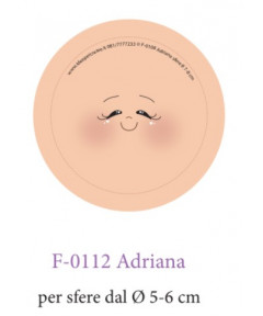 Faccina Adriana Cm 8,5 Occhini Chiusi Per Sfere 4 cm
