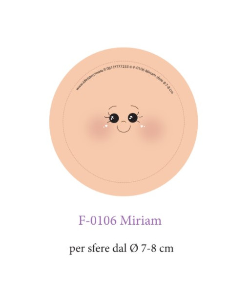 Faccina Miriam Cm 13 Occhini Tondi Per Sfere 5-6 cm