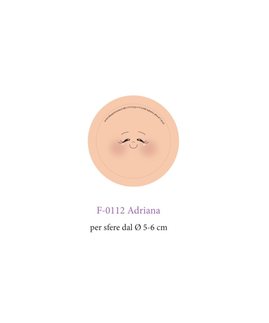 Faccina Adriana Cm13 Occhini Chiusi Per Sfere 5,6 cm