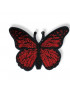 Applicazione termoadesiva farfalla 17x13cm/ca, strass rosso