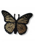 Applicazione termoadesiva farfalla 17x13cm/ca, strass oro
