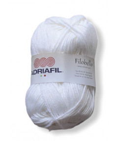 Filato Gomitolo Filobello 50gr 150mt-Colore Bianco °02 Ferri consigliati n°4