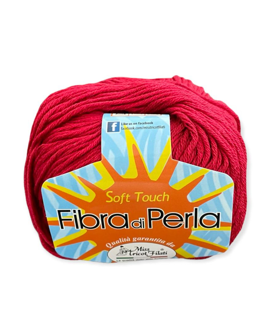 Gomitolo Cotone Soft Touch Fibra di Perla, rosso n°13