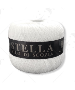 Gomitolo Filo di Scozia Stella 100% Puro Cotone N°8/5 Bianco