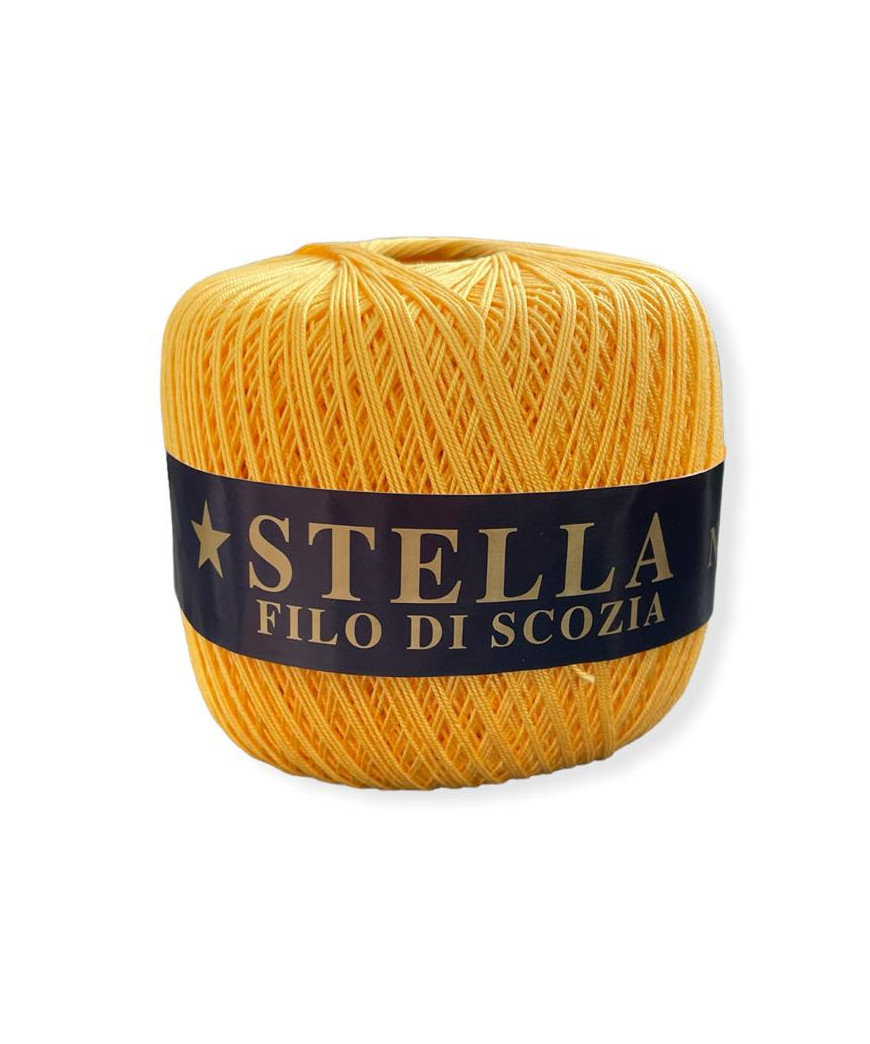 Gomitolo Filo di Scozia Stella 100% Puro Cotone N°8/3 giallo n°36